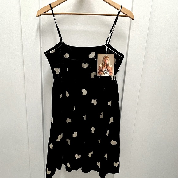 Betsey Johnson Heart Spaghetti Strap Babydoll Cocktail Party Dress Size 8 - Picture 2 of 10